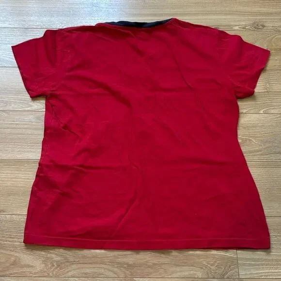 Ralph lauren sport red short sleeve 100% cotton t-shirt size medium with navy ho - Picture 6 of 6